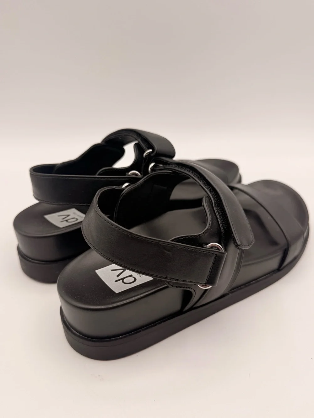 DV BY DOLCE VITA Argyle Black Platform Comfort Sandals Size 9